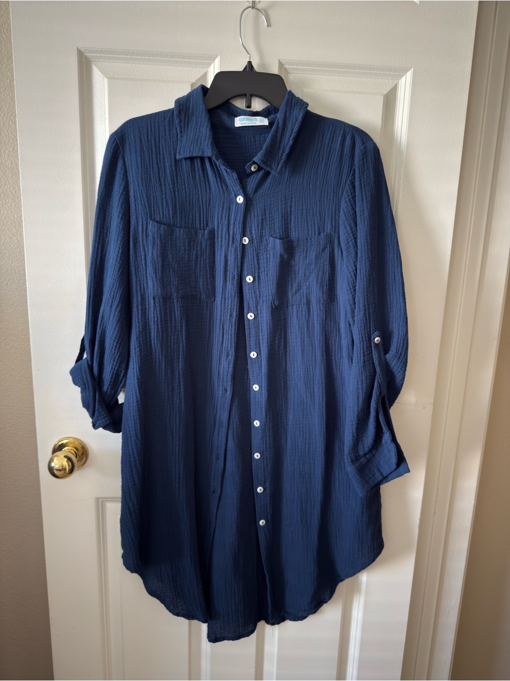 Classic Navy Button-Up Men’s Shirt